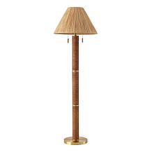 Safavieh Rayvi Natural/Gold Metal and Rattan Floor Lamp 62"