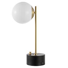 Safavieh Ryu Table Lamp with USB, Brass/Black, 20.5"H