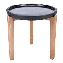 Safavieh Serka Side Table with Concrete Top and Acacia Base