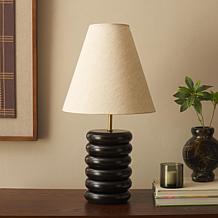 Safavieh Solani Black Wood Table Lamp, 12" x 12" x 22"