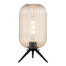 Safavieh Theiss Amber Glass and Black Iron Table Lamp