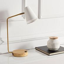 Safavieh Veda Gold and White Metal Table Lamp, 19"