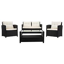 Safavieh Vellor 4-Piece Living Set - Black, Grey