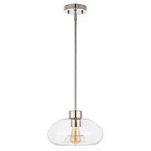 Safavieh Wessley 11" Clear Glass and Nickel Pendant