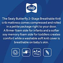 Sealy Butterfly 2-Stage Breathable Knit Crib & Toddler Mattress