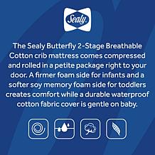 Sealy Butterfly 2-Stage Cotton Crib & Toddler Mattress