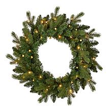 Seasonal LLC Palmetto Pine 24" Lit Green Wreath with Remote Control