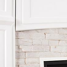 Seneca Electric Media Fireplace - White/Faux Stone