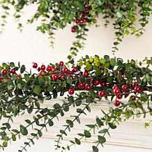 Set of 2 6ft Christmas Greenery PE Dripping Eucalyptus Garlands