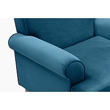 Shabby Chic Deklan Saber Back Leg Velvet Accent Chair