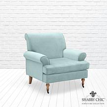 Shabby Chic Deklan Saber Back Leg Velvet Accent Chair