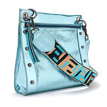 Sharif Legacy Caviar Snake-Embossed Leather Crossbody Bag