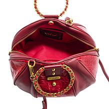 Sharif Legacy Floral Embossed Leather Balloon Crossbody with Wristlet