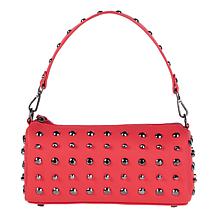 Sharif Legacy Genuine Leather Studded Barrel Shaped Crossbody