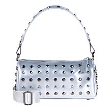 Sharif Legacy Genuine Leather Studded Barrel Shaped Crossbody
