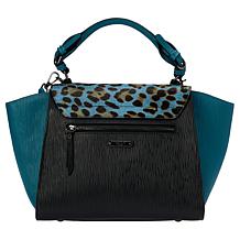 Sharif Legacy Haircalf and Epi Leather Engraved Leaf Satchel