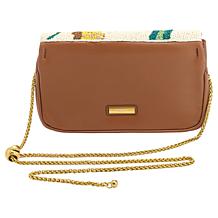 Sharif Legacy Hand-Beaded Leather Flap Bag with Chain Strap
