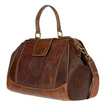 Sharif Legacy Hieroglyphic Leather Haircalf Frame Satchel