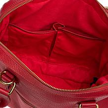 Sharif Legacy Quilted Leather Haircalf Satchel with Keychain