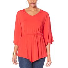 Shavonne Dorsey V-Neck Asymmetrical Knit Tunic