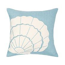 Shell Burlap Applique Pillow