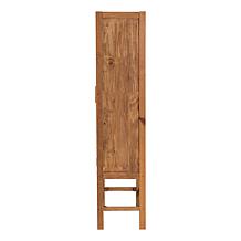 Sibu Rustic Teak Wood and Rattan Cabinet 35.4"W x 16"D x 71"H