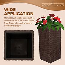 Sierra Square Wicker Planter 2-Pc. Set, Brown