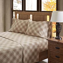 Sleep Philosophy Cozy Flannel Cotton Sheet Set - Tan Plaid -  Full