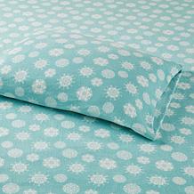 Sleep Philosophy Micro Fleece Sheet Set - Blue Snowflake -  Queen