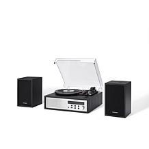 Sloane Record Player With Speakers - Black