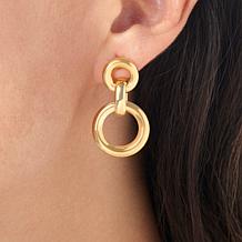 Soave Oro 14K Electroform Alternating Link Drop Earrings