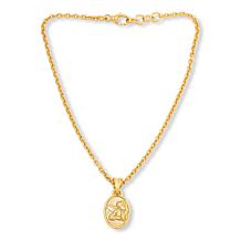 Soave Oro 14K Electroform Removable Angel Pendant with Oval-Link Chain