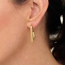 Soave Oro 14K Electroform Triangle Hoop Earrings