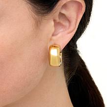 Soave Oro 14K Gold Electroform 1" Chunky Hoop Earrings