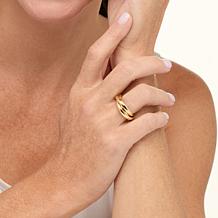 Soave Oro 14K Gold Electroform Interlocking Band Ring
