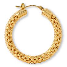 Soave Oro 14K Gold Electroform Popcorn Hoop Earrings