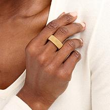 Soave Oro 14K Gold Electroform Popcorn-Style Wide Band Ring