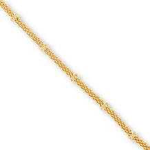 Soave Oro 14K Gold Popcorn Necklace with CZ Stations