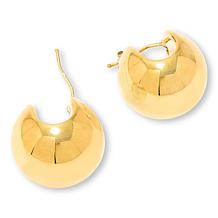 Soave Oro 14K Yellow Gold Electroform Bead Huggie Hoop Earrings