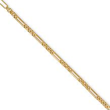 Soave Oro 14K Yellow Gold Electroform Figaro Chain Necklace