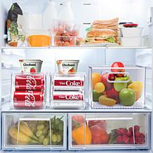 Sobus 2-pack Stackable Clear Plastic Soda Can Organizer with Lids
