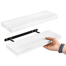 Solid Pine Wood Floating Shelves 2-Pack 16"W x 5.5"L