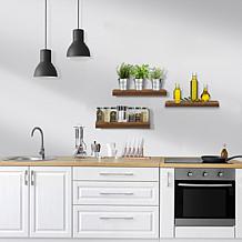 Sorbus 3-Pack Rustic Wood Floating Shelves 16.25"L