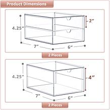 Sorbus 4-pk of Makeup Organizers w/ 2 Large Drawers & 2 Small
