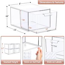 Sorbus 4-Pk Stackable Makeup Organizers