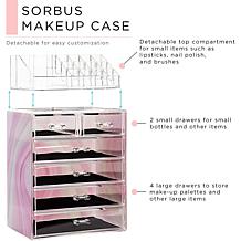 Sorbus Cosmetic Makeup and Jewelry Storage Case Display