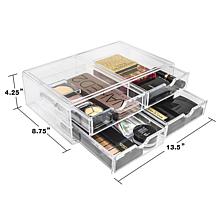 Sorbus Large Stackable Acrylic Drawers - 4 Drawers