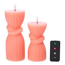 South Street Loft Set of 2 Wax Flameless Knot LED Candles