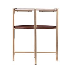 Southern Enterprises Ardmillan Round End Table w/ Faux Marble Top