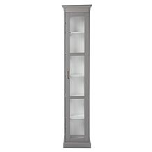 Southern Enterprises Balterley Tall Curio w/ Glass Door - Gray